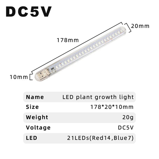 DC5V USB LED Grow Light Bulb