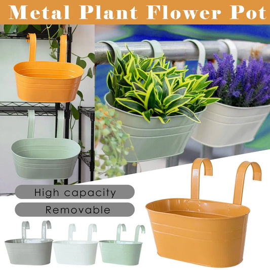 Oval Metal Hanging Planter