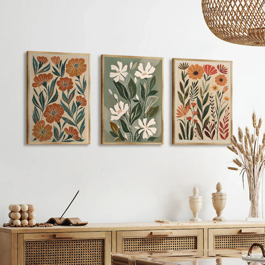 Bohemian Abstract Floral Canvas Print