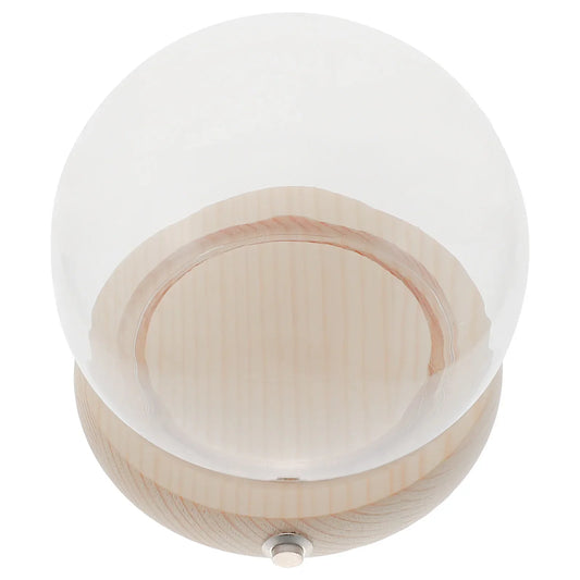 12Pcs Glowing Wooden Base Glass Dome Display Covers