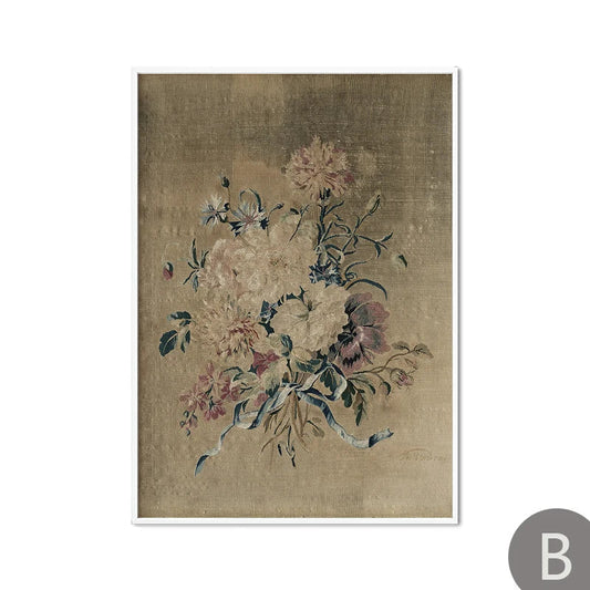 European Vintage Flower Landscape