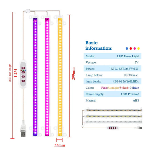 30cm USB Full Spectrum Grow Light