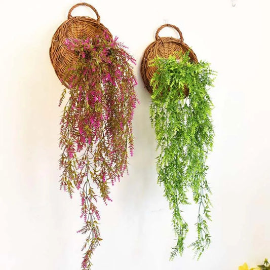 Handwoven Wicker Rattan Wall Hanging Planter